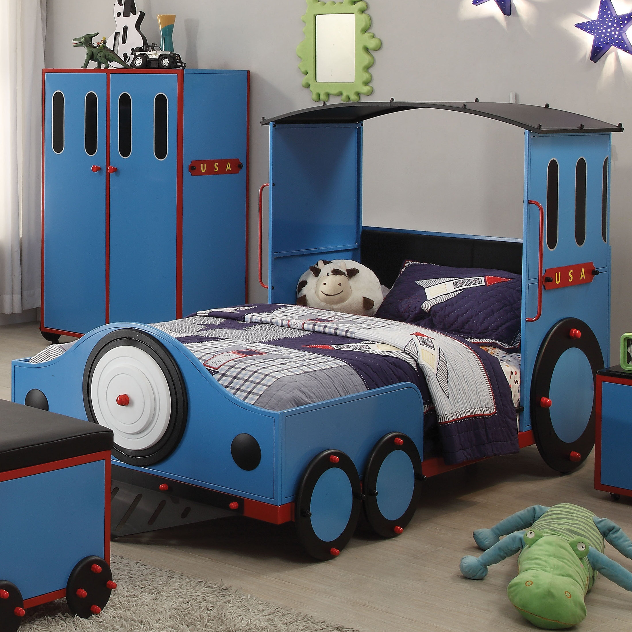 Zoomie Kids Nala Train Twin Train Bed & Reviews | Wayfair