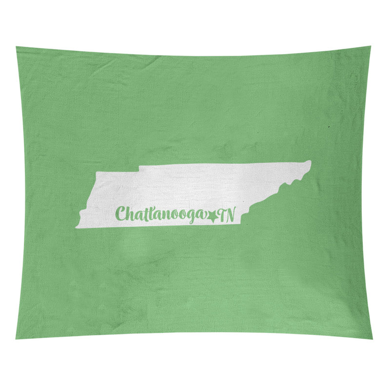 Tapisserie de Chattanooga, Tennessee, H 27,5 po x l 37,5 po, Vert