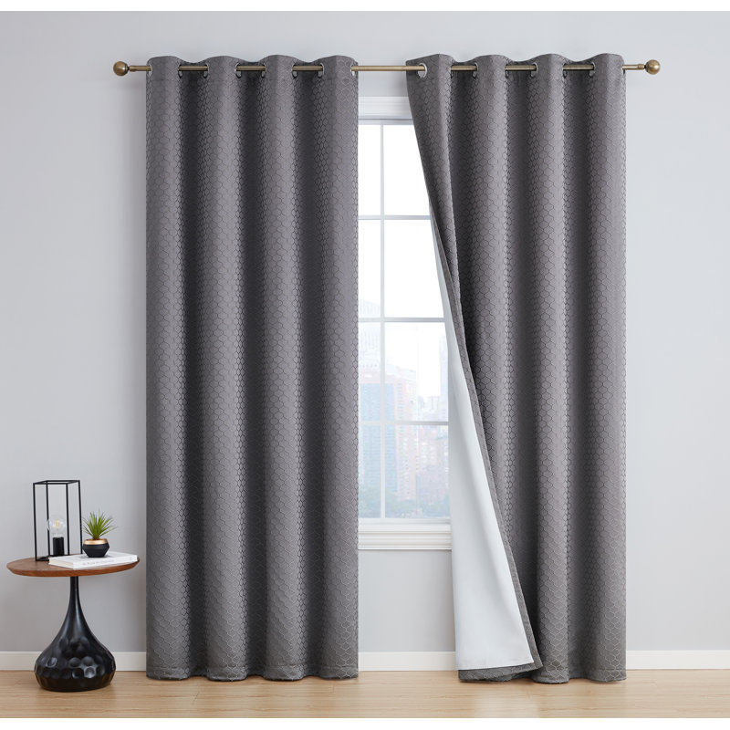 Alacam Blackout Curtain Pair, 50"W x 96"L, Charcoal Gray