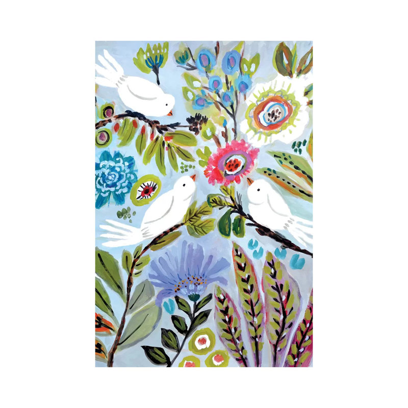 Bird Love I par Karen Fields - Giclée sur toile tendue avec châssis, H 26 po x l 18 po x P 1,5 po