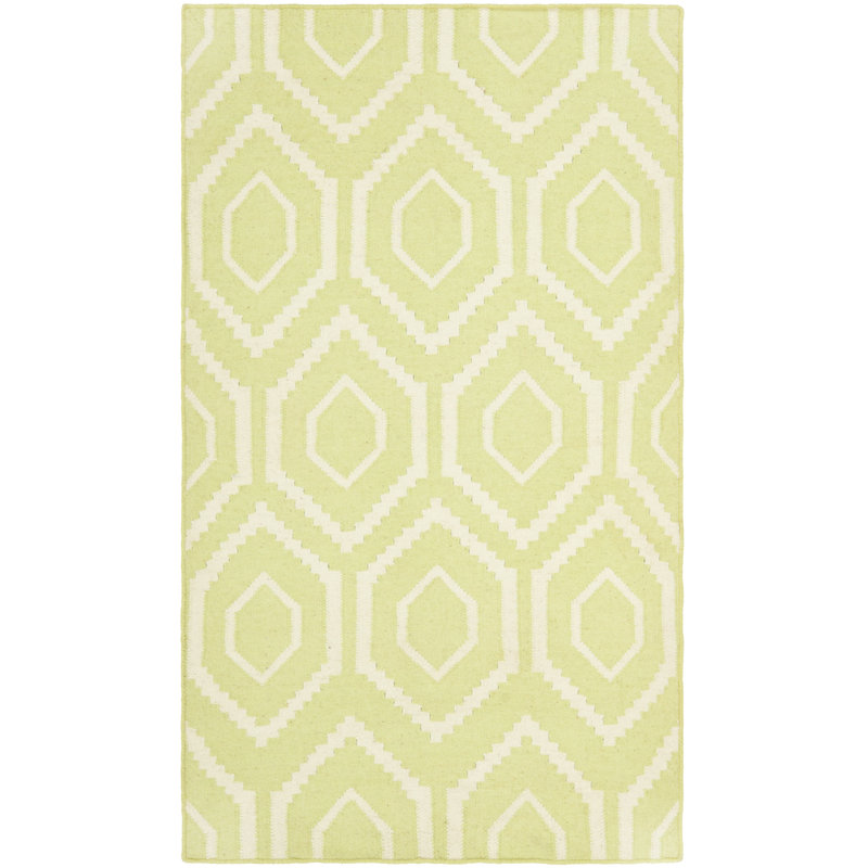 Kimber Geometric Wool Hand Woven Area Rug, Rectangle 91 x 152cm