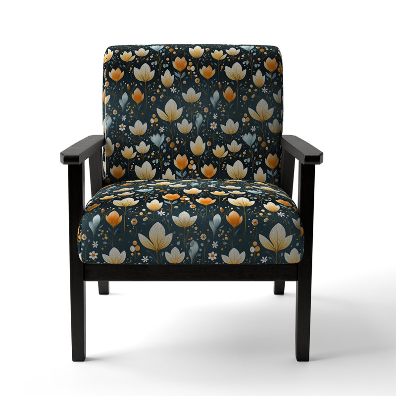 Fauteuil d'appoint rembourré style scandinave botanique Collage III