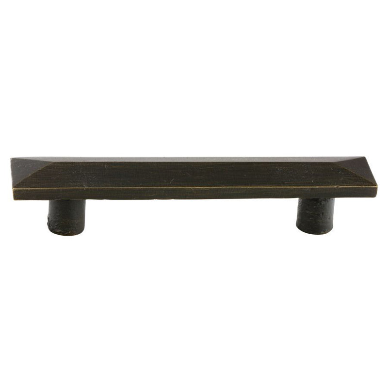 Poignée arche Bauhaus, Bronze plat noir patiné, 4"