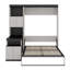 Lit escamotable double en bois avec bureau, tablettes et armoires de rangement