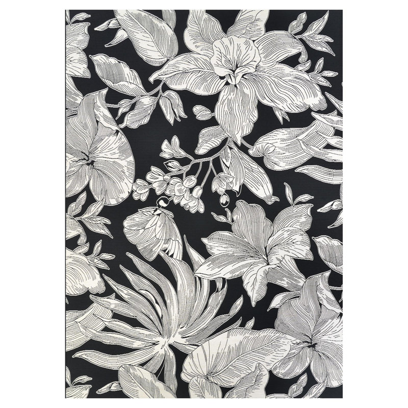 Tapis d'intérieur noir Dolce Performance, Rectangle 5 pi 3 po x 7 pi 6 po