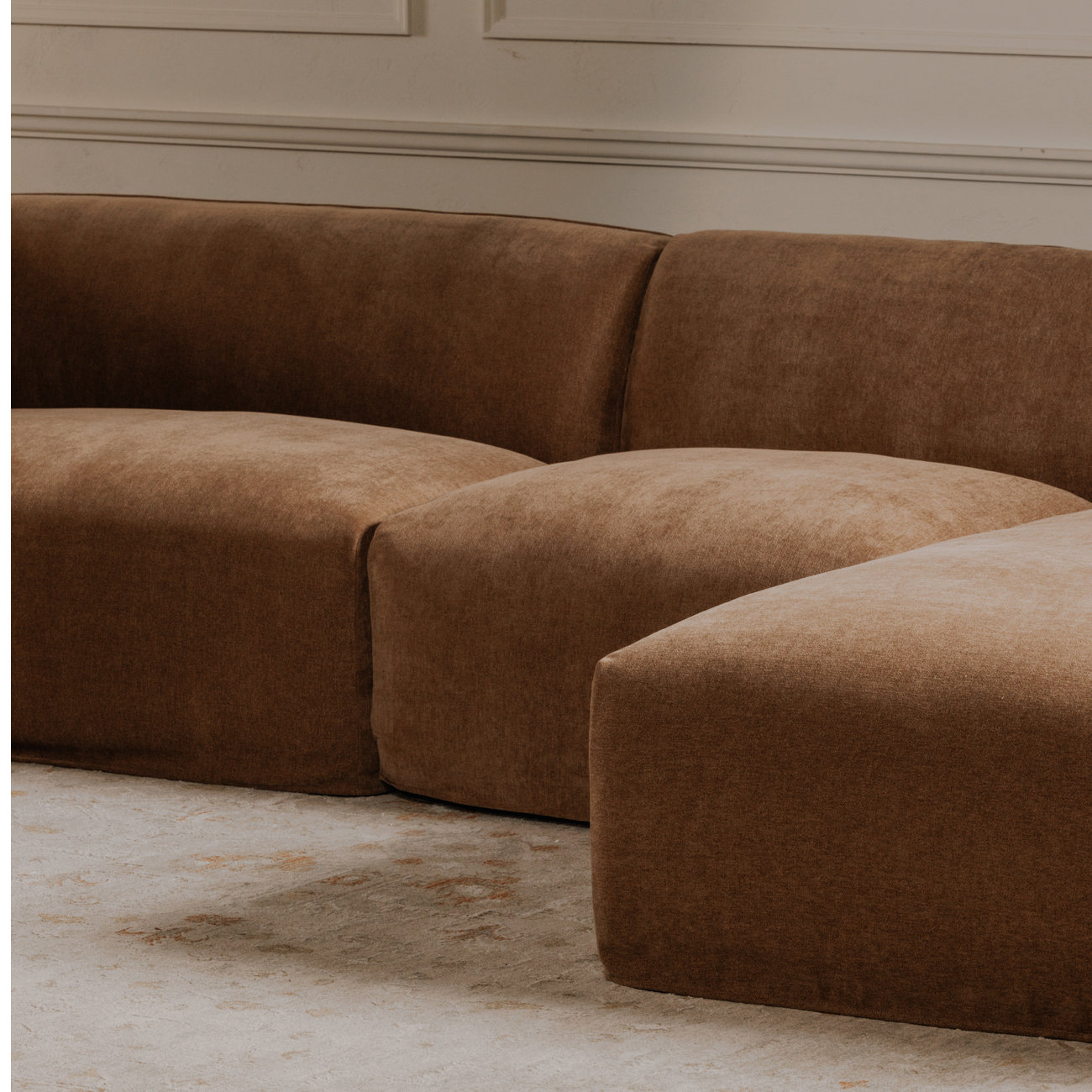 Wilde Slipper Chair, Latte Loft Canvas