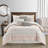 Clarion Pink 7 Piece Chic Striped Comforter Set-1729148336-1729148349