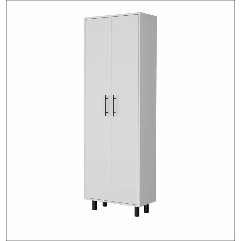 Fagan 2-Door 5-Shelf Kitchen Pantry, White