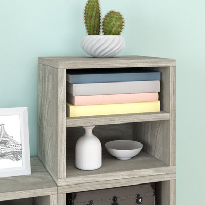 Digby Eco Stack Cube Bookcase With Shelf, Aspen Grey