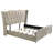 LED Upholstered Wingback Bed