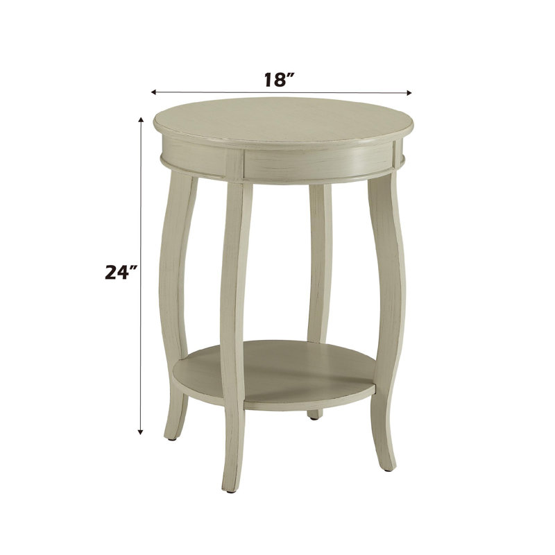Table d'appoint Aberta, Blanc antique