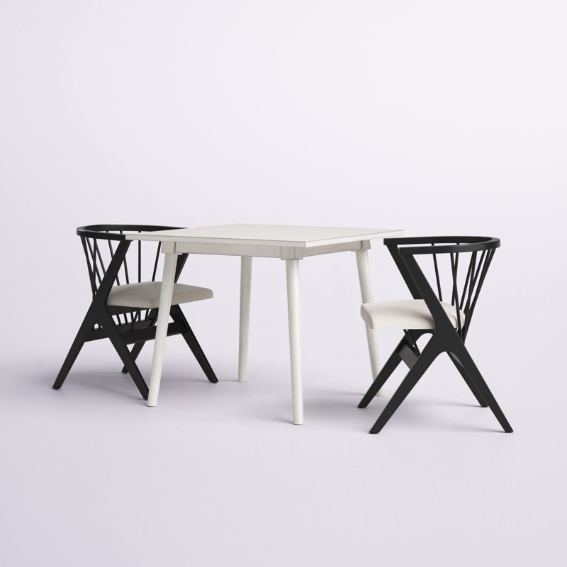 Ensemble de salle à manger 3 pièces Vicky, Blanc antique