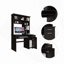 Hutch Desk, Multiple Shelves, Keyboard Tray, CPU Anel, One Drawer -Black-73629260