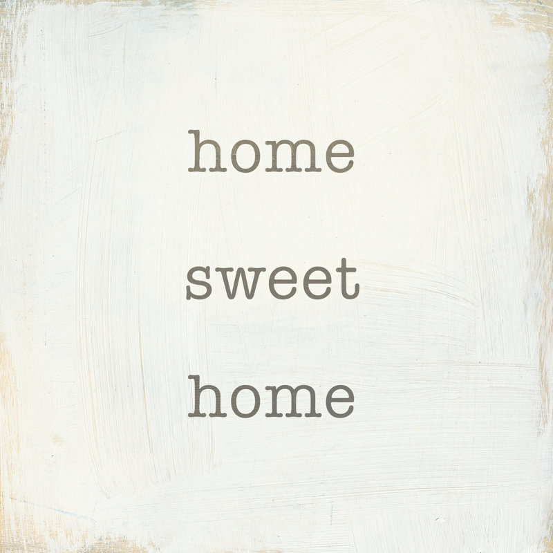 «Home Sweet Home I» par Wild Apple Portfolio - Art textuel, H 12 po x l 12 po x P 1,25 po, Papier avec cadre noyer, Oui