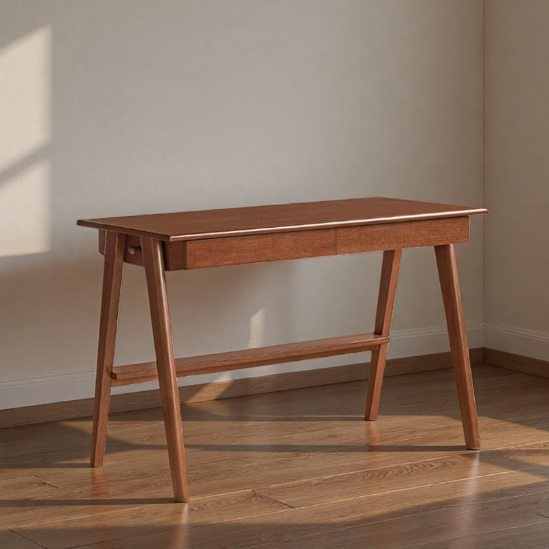 Petit bureau d'écriture rétro en bois d'hévéa, H 29,52 po x l 47,24 po x P 22,04 po