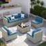 Demasi 6-Person Patio Furniture Set With Comfortable Cushions And Glass Table