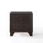 Table de chevet sophistiquée à 2 tiroirs avec finition espresso et fabrication durable pour les chambres à coucher modernes