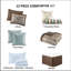 Édredon 12 pièces pour lit très grand - bleu / brun avec draps 100% coton et motif cachemire élégant-124826311-124826316