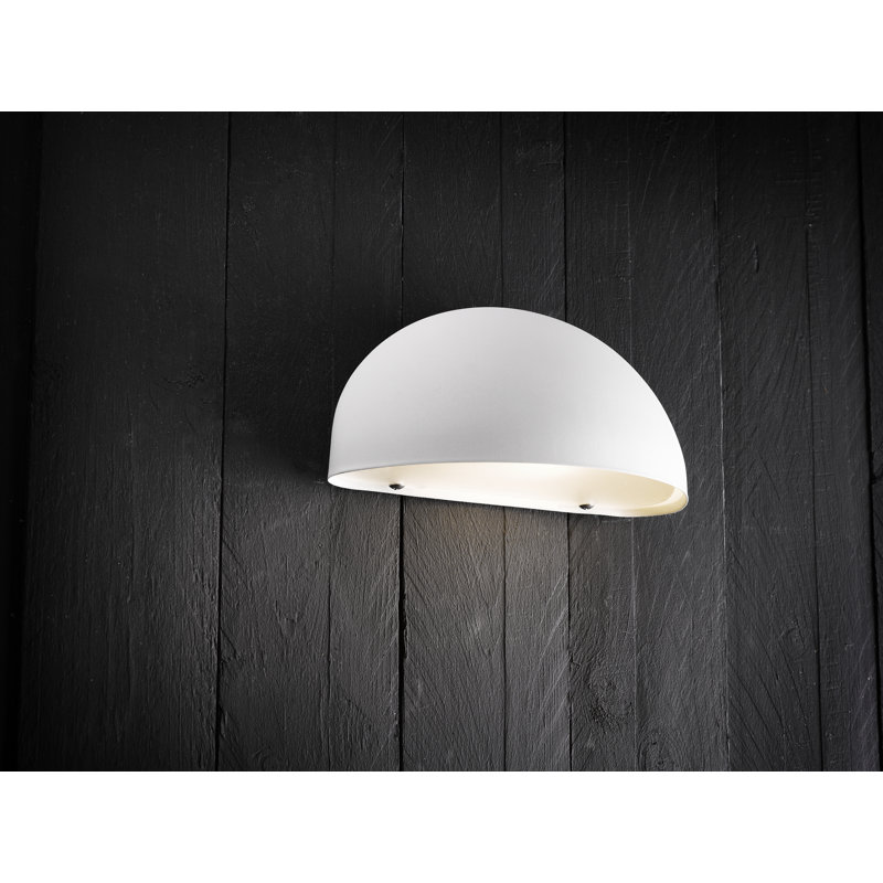 Scorpius Outdoor Bulkhead Light, 10cm H x 20cm W x 10cm D, Galvanised steel/White