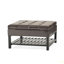Table de repose-pieds avec rangement, repose-pieds carré avec rangement et support inférieur, table de repose-pieds capitonnée et rembourrée pour le salon