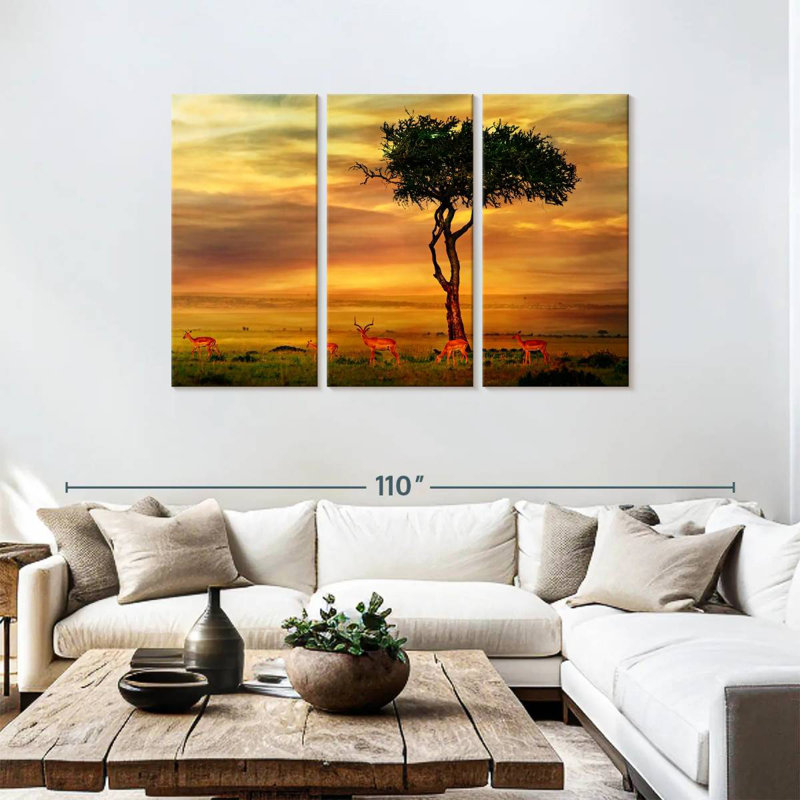 African Impalas, 48" H x 74" W