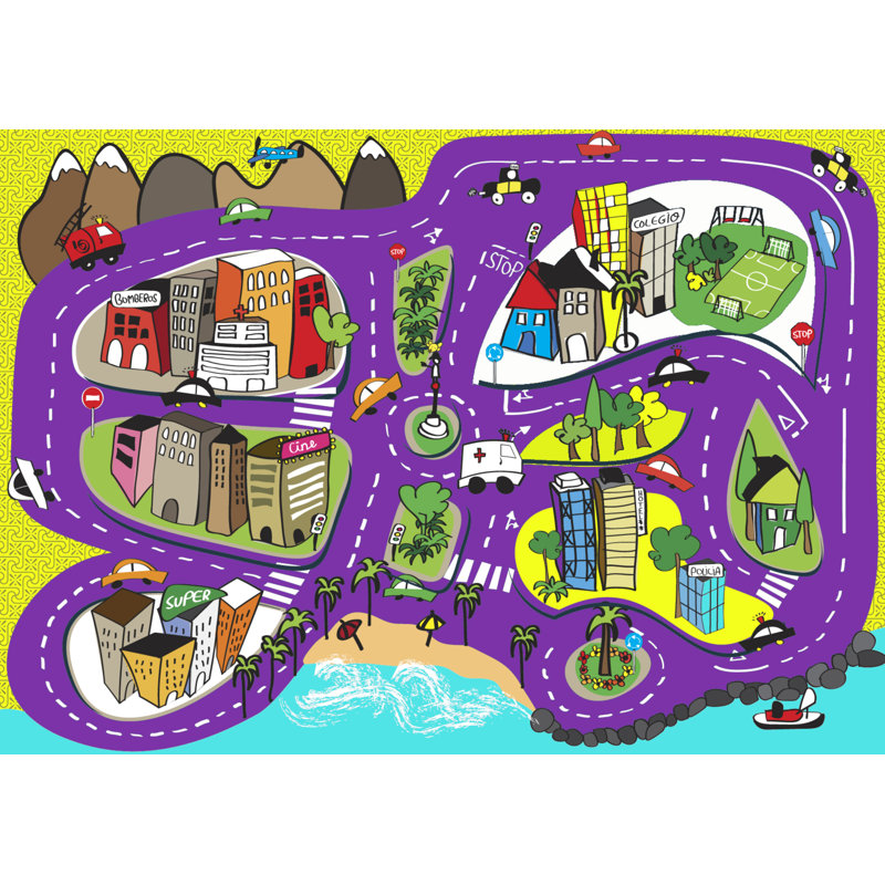 Byanka Vinyl Machine Printed 120cm X 170cm Area Rug