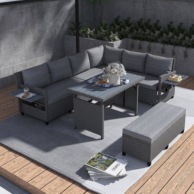 102'' Wicker Outdoor Patio Sectional Set