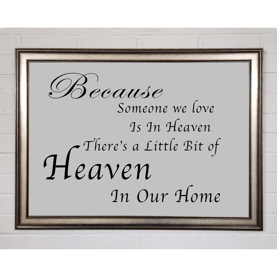 Family Quote Because Someone We Love 2 Lilac Framed Print Wall Art