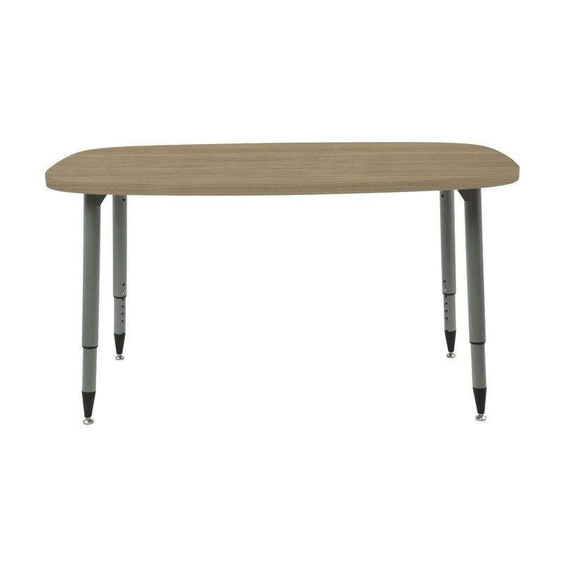 Table d'activité rectangulaire à grain de bois 31 po x 50 po Adapte, Chêne Pasadena, Argent argent