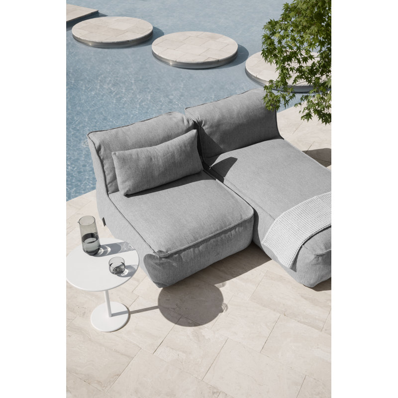 GROW 57.13" Long Single Chaise with Cushions, Coal