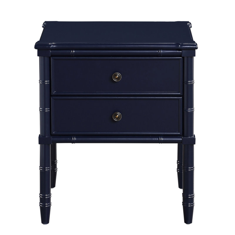 Emmett 2 Drawer Nightstand - Midnight Blue, Dark Blue