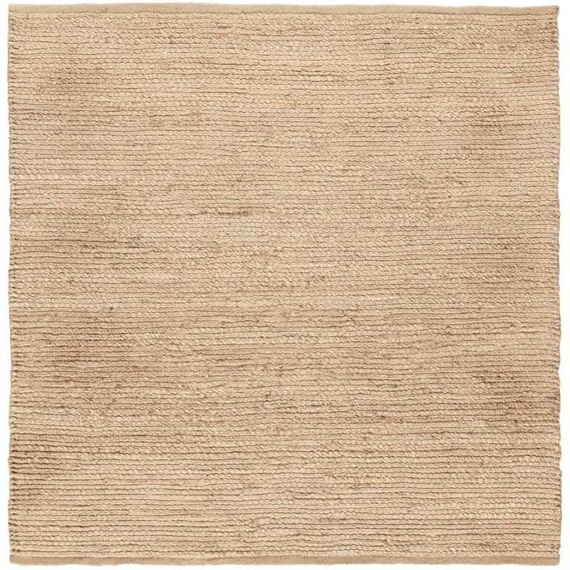 Tapis carré en jute beige tissé à la main 5 pi