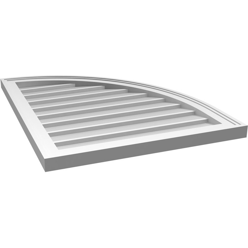 Ventilateur à pignon en uréthane non fonctionnel à finition quart-de-rond droit, brun clair, H 30 po x l 24 po x P 1,5 po