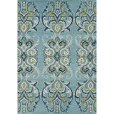 Adelaide Hand Hooked Aqua/Green/Ivory Wool Rug