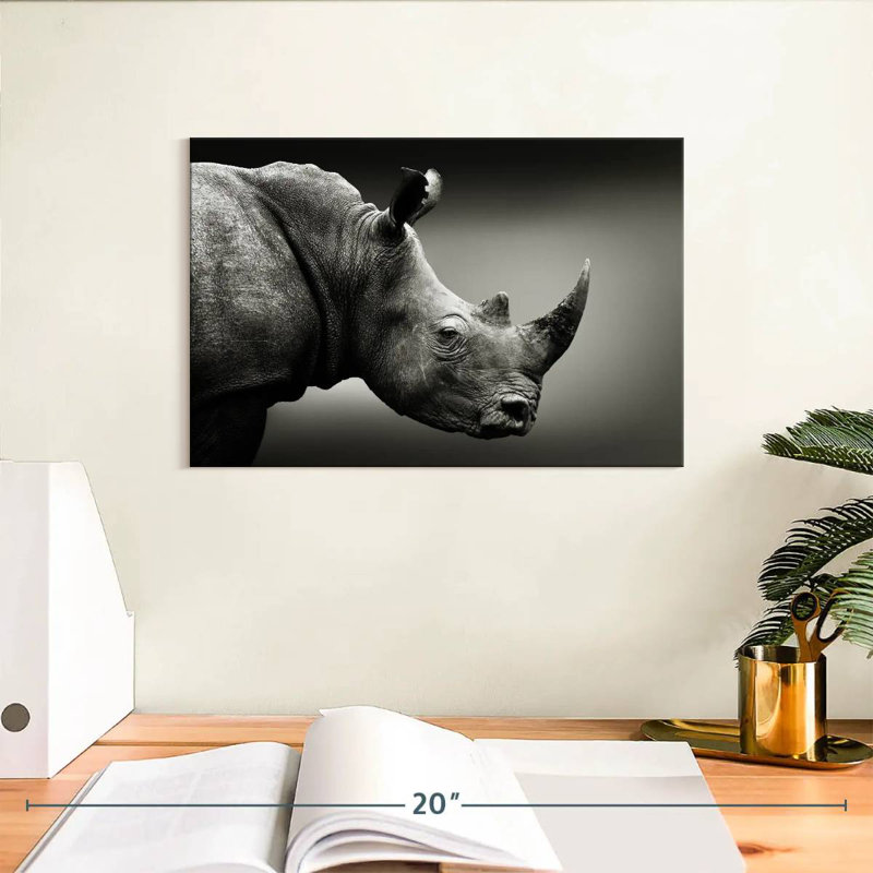 Rhinocéros noir et blanc, H 8 po x l 12 po
