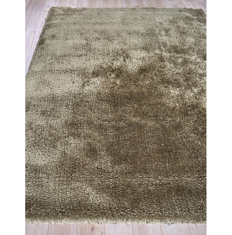 Sumo Rectangle Hand Loomed Polyester/Microfiber Area Rug in Taupe, Rectangle 9'6" x 13'6"