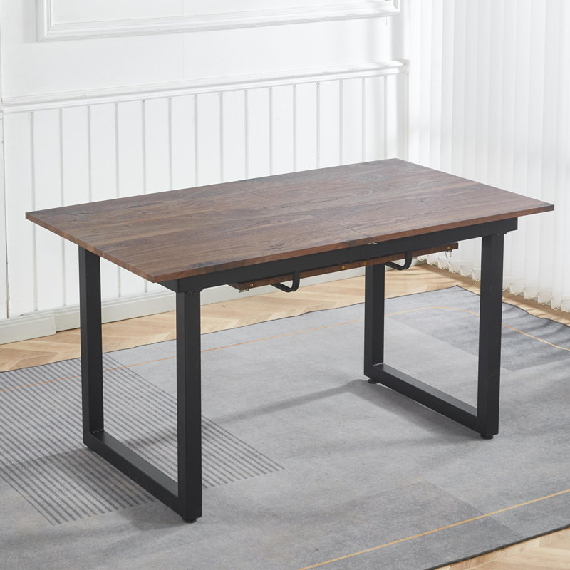 Extendable Dining Table, Black, Black, 29.13" H x 70.86" W x 31.49" D