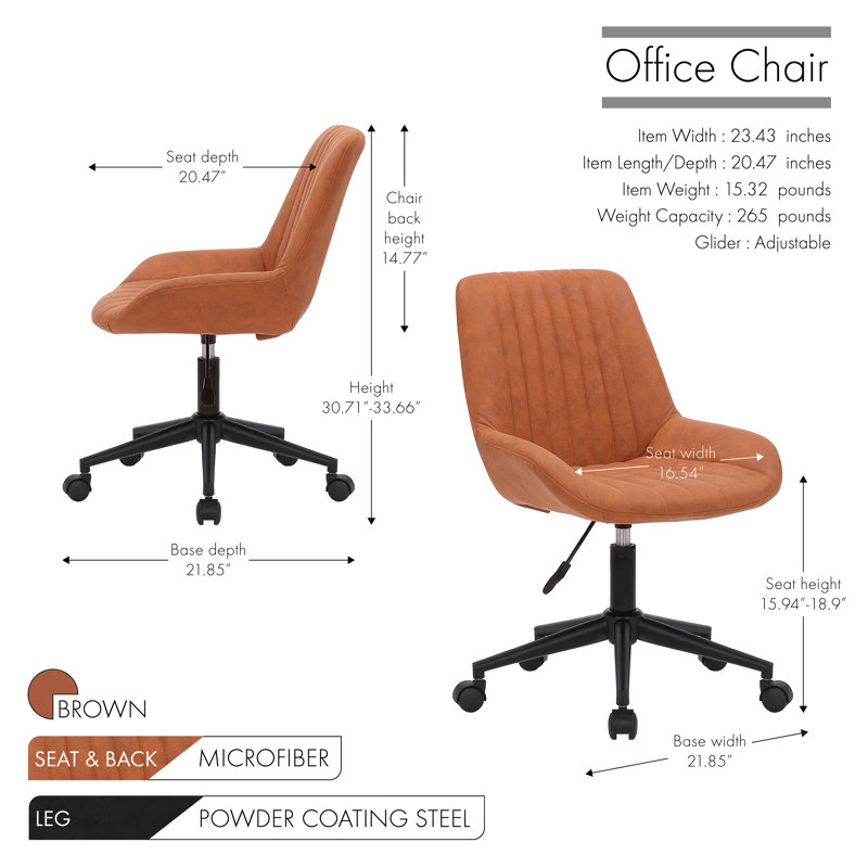 Chaise de travail Keiva, Marron