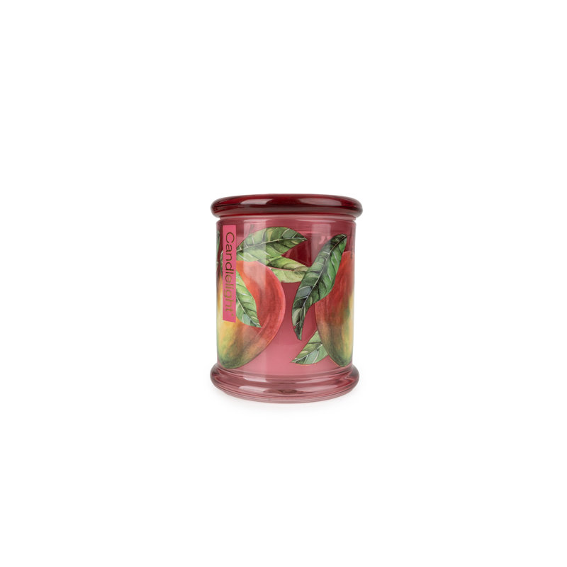 Fruity Scented Jar Candle with Glass Holder