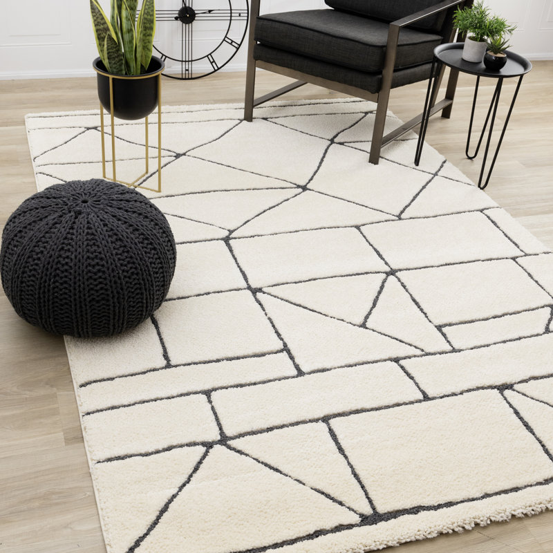 Tapis gris anthracite Latasia, Rectangle 2 pi x 3 pi 7 po