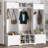 Modern White Hall Tree 4 In 1 Entrance Bench Design With Shoe Storage, 8 Compartments, 7 Coat Hooks And Adjustable Shelves, Suitable For Hallways And Living Rooms-56996598