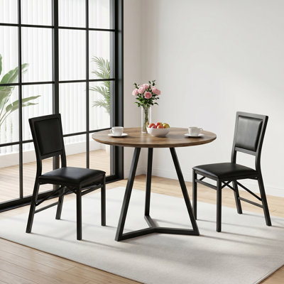 Ensemble de 2 chaises de salle à manger pliables Ailse, chaises d'appoint sans accoudoirs avec sièges rembourrés, chaises de salle à manger Parsons