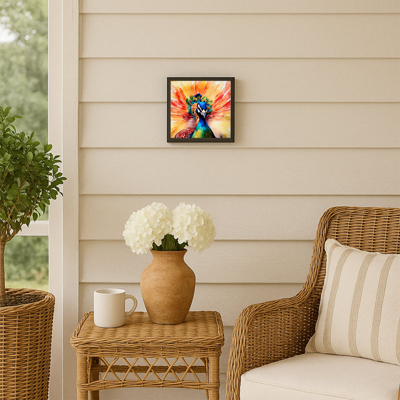 Peacock Framed Metal Print