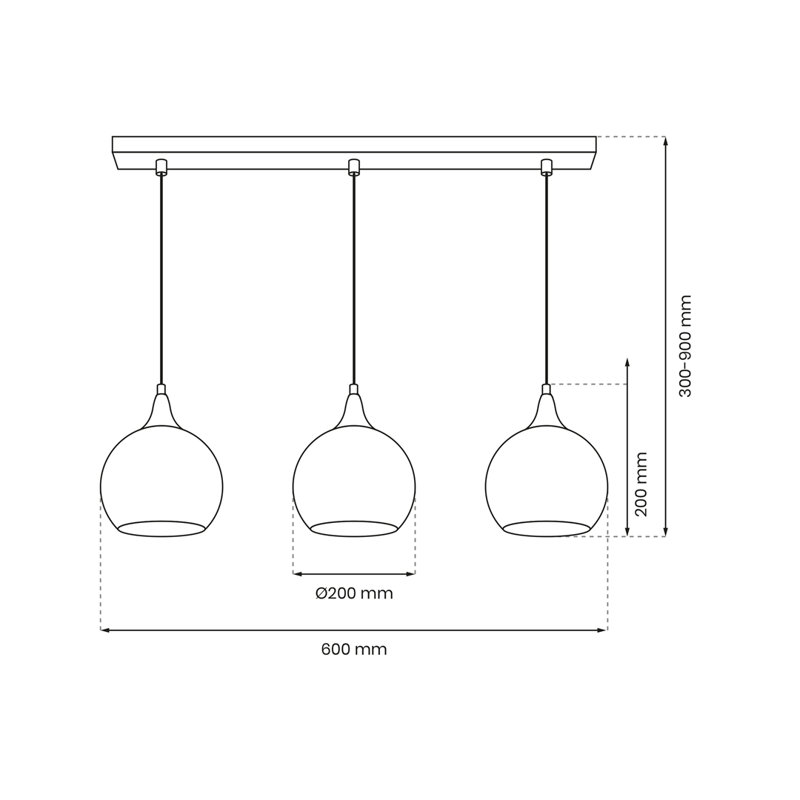 Caleob 3 - Light Kitchen Island Pendant, Gold colours, Gold/Silver
