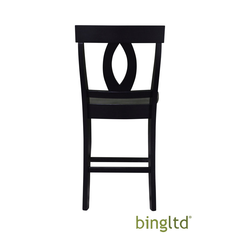Chaise d'appoint en bois massif Mclemorre, Noir