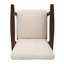 Chaise de style Mid-Century moderne avec revêtement beige et structure d'appoint brun