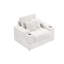 Canapé simple en velours côtelé beige avec un oreiller-1260793237