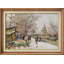 Art du marché aux fleurs de Paris en hiver, images de salon, impression sur toile encadrée, impression numérique.-207955450-207955451