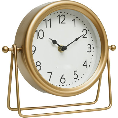 Electric Tabletop Clock in Gold