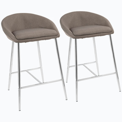 Tabouret de comptoir 26 po avec cadre et velours Glam par Lumisource - ensemble de 2